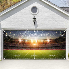 Aperturee - Aperturee Sunset Football Sports Stadium Garage Door Banner