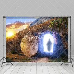 Aperturee - Aperturee Sunset Open Grave Jesus Resurrected Easter Backdrop