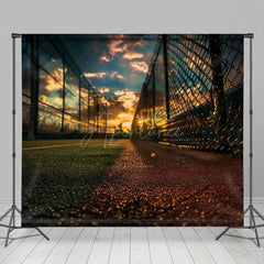 Aperturee - Aperturee Sunset Sky Baseball Field Sports Photography Backdrop
