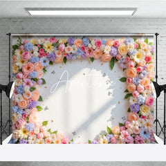 Aperturee - Aperturee Sunshine Floral Arch White Wall Spring Vibe Backdrop