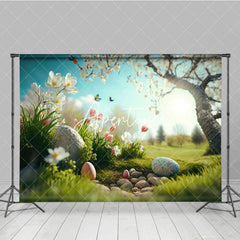 Aperturee - Aperturee Sunshine Spring Floral Grass Eggs Easter Backdrop