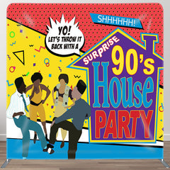 Aperturee - Aperturee Surprise 90s House Party Fabric Backdrop Cover for Birthday