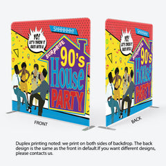 Aperturee - Aperturee Surprise 90s House Party Fabric Backdrop Cover for Birthday