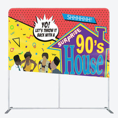 Aperturee - Aperturee Surprise 90s House Party Fabric Backdrop Cover for Birthday