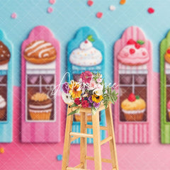 Aperturee - Aperturee Sweet Candyland Dessert Cake Smash Photo Backdrop