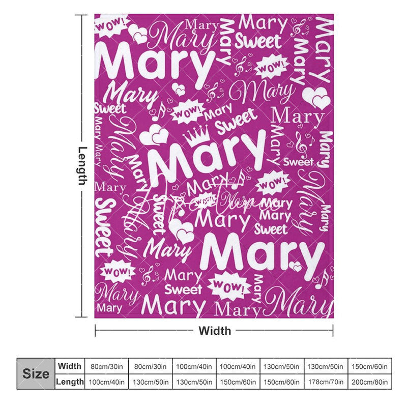 Aperturee - Aperturee Sweet Heart Crown Purple White Custom Name Blanket