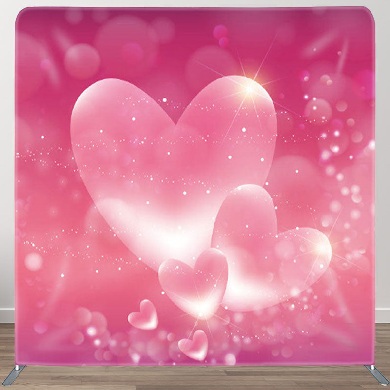 Aperturee - Aperturee Sweet Hearts Pink Valentines Day Fabric Backdrop Cover