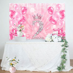 Aperturee - Aperturee Sweet Pink Bokeh Shiny Happy 2nd Birthday Backdrop