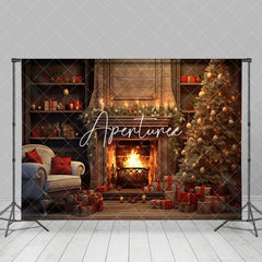 Aperturee - Aperturee Sweet Warm Fireplace Indoor Hiliday Vibe Backdrop