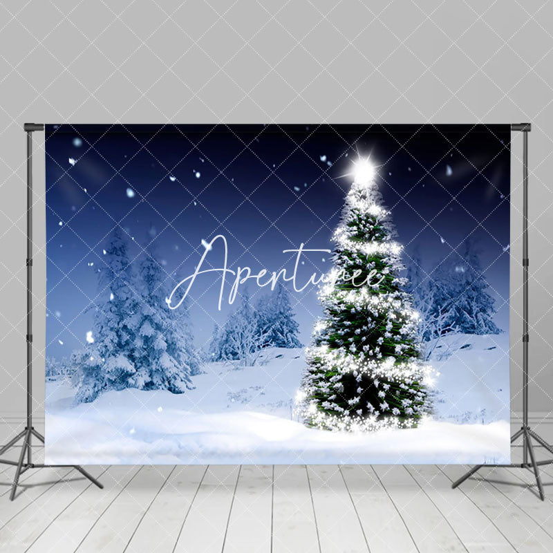 Aperturee - Aperturee Swirl Light Star Tree Snow Winter Christmas Backdrop