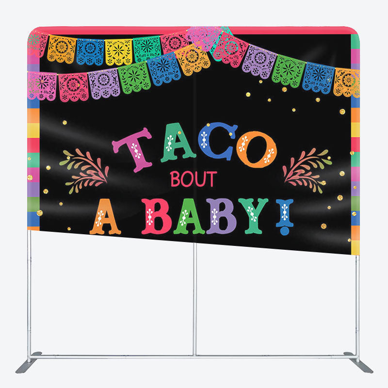 Aperturee - Aperturee Taco Bout A Baby Fabric Backdrop Cover for Baby Shower