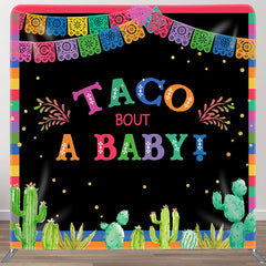 Aperturee - Aperturee Taco Bout A Baby Fabric Backdrop Cover for Baby Shower