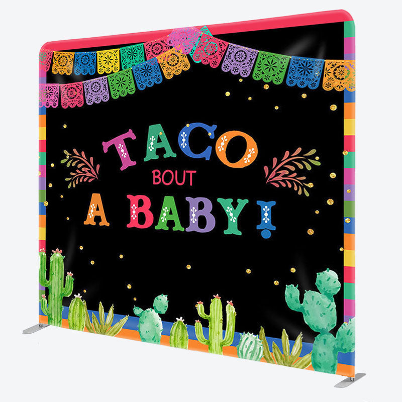 Aperturee - Aperturee Taco Bout A Baby Fabric Backdrop Cover for Baby Shower