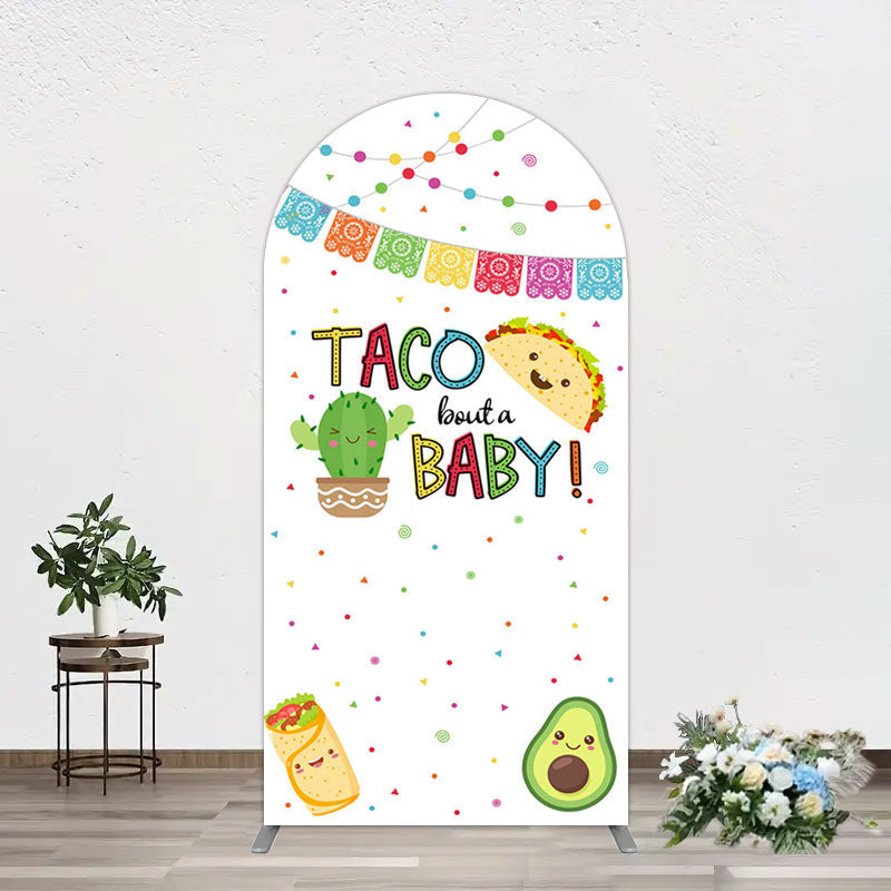 Aperturee - Aperturee Taco Bout A Baby White Gender Reveal Arch Backdrop