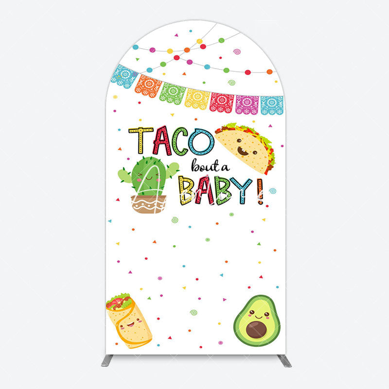 Aperturee - Aperturee Taco Bout A Baby White Gender Reveal Arch Backdrop