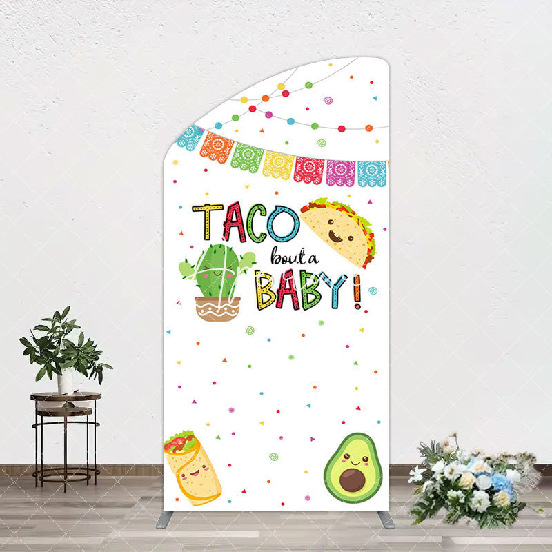 Aperturee - Aperturee Taco Bout A Baby White Gender Reveal Arch Backdrop