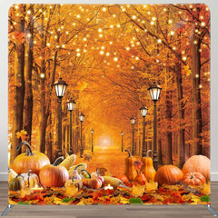 Aperturee - Aperturee Thanksgiving Autumn Maple Forest Pumpkin Backdrop