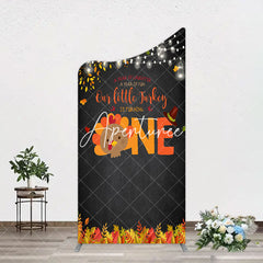 Aperturee - Aperturee Thanksgiving Little Turkey 1st Birthday Arch Backdrop