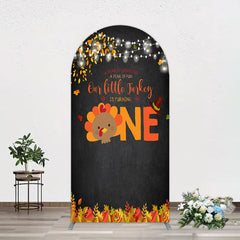 Aperturee - Aperturee Thanksgiving Little Turkey 1st Birthday Arch Backdrop