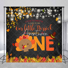 Aperturee - Aperturee Thanksgiving Turkey Custom Name 1st Birthday Backdrop