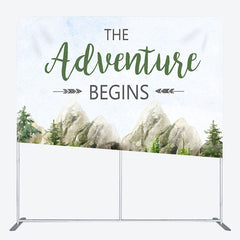 Aperturee - Aperturee The Adventure Begins Fabric Backdrop Cover for Baby Shower