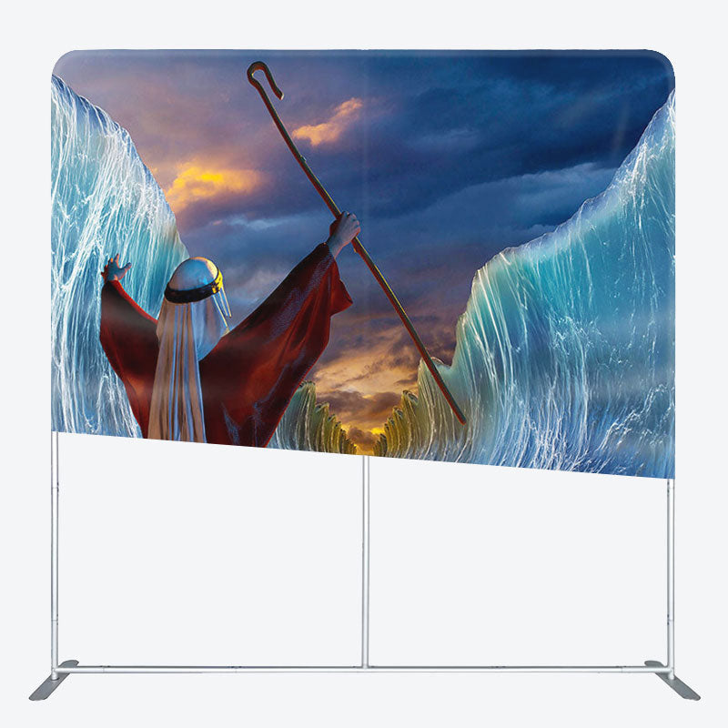 Aperturee - Aperturee The Red Sea Jews Fabric Backdrop Cover for Birthday