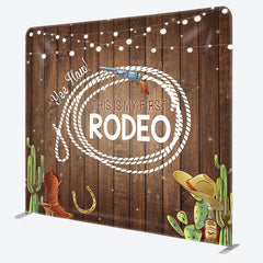 Aperturee - Aperturee This Is My First Rodeo Fabric Backdrop Cover for Birthday