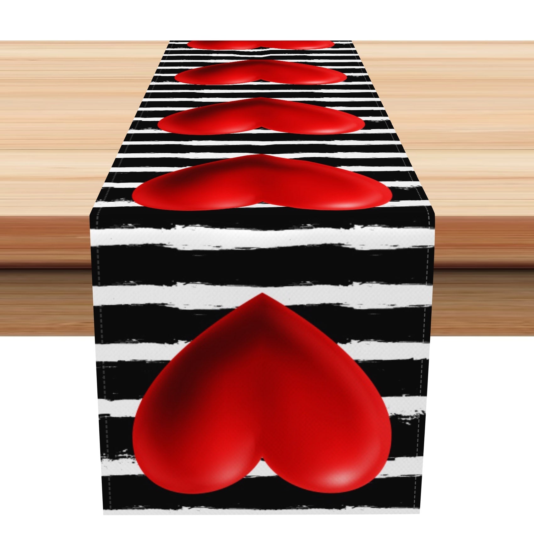 Aperturee - Aperturee Three-Dimensional Heart Valentines Day Table Runner