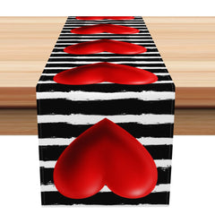 Aperturee - Aperturee Three-Dimensional Heart Valentines Day Table Runner