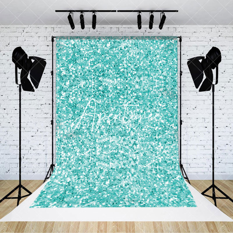 Aperturee - Aperturee Tiffany Green Dots Twinkling Photography Backdrop