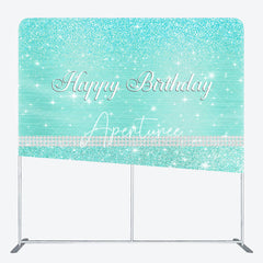 Aperturee - Aperturee Tiffany Green Glitter Birthday Pillow Case Backdrop