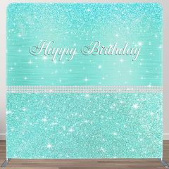 Aperturee - Aperturee Tiffany Green Glitter Birthday Pillow Case Backdrop