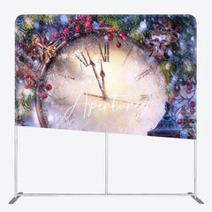 Aperturee - Aperturee Timepiece Snowy Plants Christmas Pillow Case Backdrop