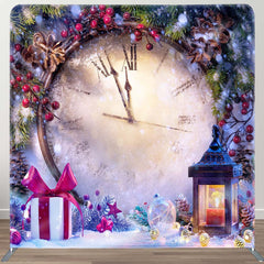 Aperturee - Aperturee Timepiece Snowy Plants Christmas Pillow Case Backdrop