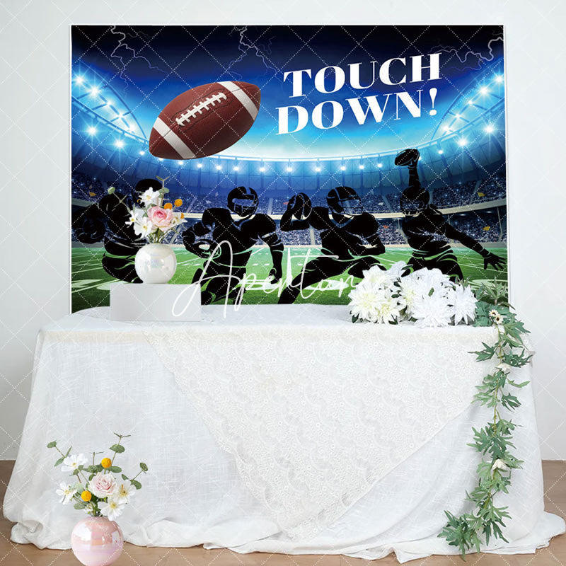 Aperturee - Aperturee Touch Down Football Athlete Stadium Party Backdrop