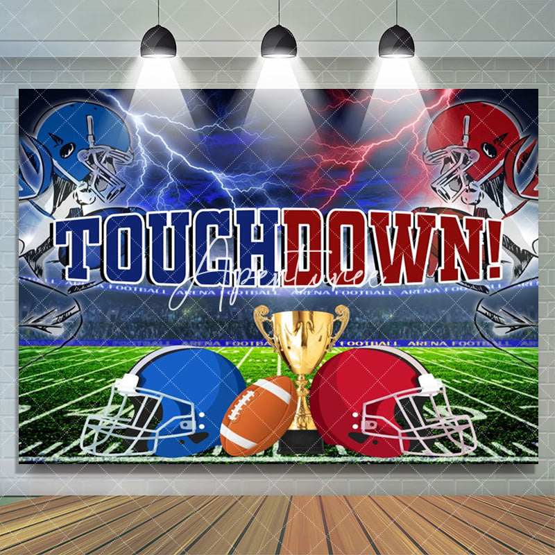 Aperturee - Aperturee Touchdown Party Electric Thrill Gold Trophy Backdrop