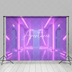 Aperturee - Aperturee Tranquil Futuristic Interior Neon Lights Backdrop