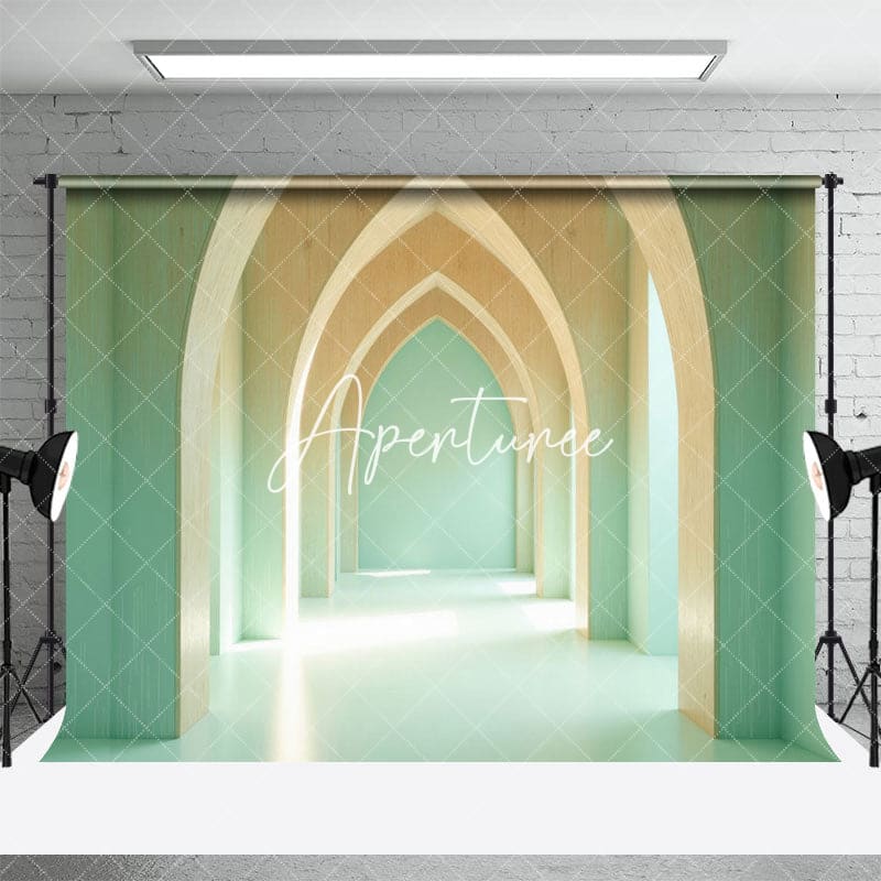 Aperturee - Aperturee Tranquil Indoor Space Archways Warm Light Backdrop