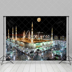 Aperturee - Aperturee Tranquil Nighttime Mosque Moonlit Glows Backdrop