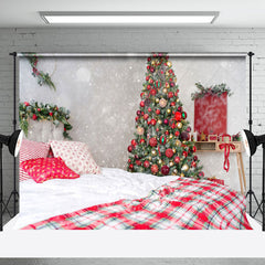 Aperturee - Aperturee Trees Snowy Christmas Vibe Bedroom Scene Backdrop