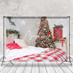 Aperturee - Aperturee Trees Snowy Christmas Vibe Bedroom Scene Backdrop