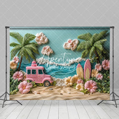 Aperturee - Aperturee Tropical Flower Sand Beach Sea Summer Backdrop