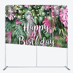 Aperturee - Aperturee Tropical Leaves Fabric Backdrop Cover for Birthday