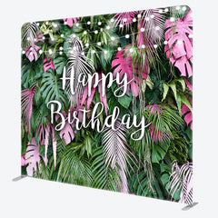 Aperturee - Aperturee Tropical Leaves Fabric Backdrop Cover for Birthday