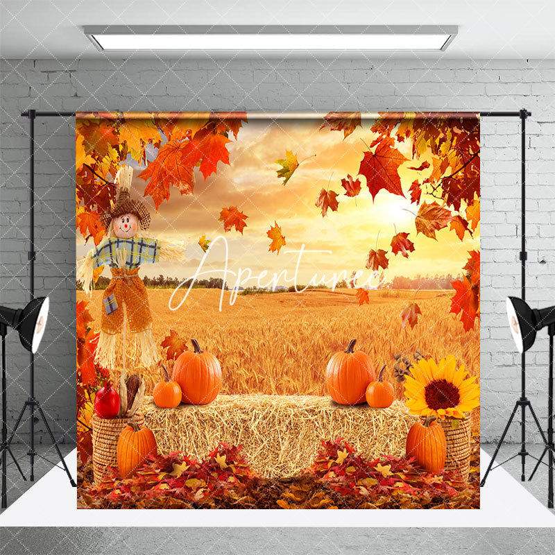 Aperturee - Aperturee Truck Forest Wheat Field Autumn Room Set Backdrop