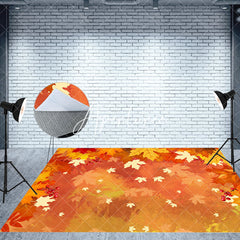 Aperturee - Aperturee Truck Pumpkins Maple Forest Autumn Room Set Backdrop