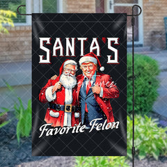 Aperturee - Aperturee Trump Santas Favorite Felon Christmas Garden Flag