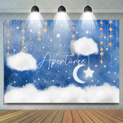 Aperturee - Aperturee Twinkle Blue Sweet Sky Night Baby Shower Backdrop