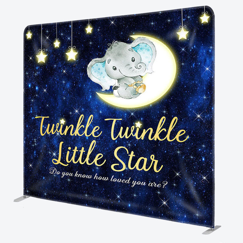 Aperturee - Aperturee Twinkle Litter Star Fabric Backdrop Cover for Baby Shower