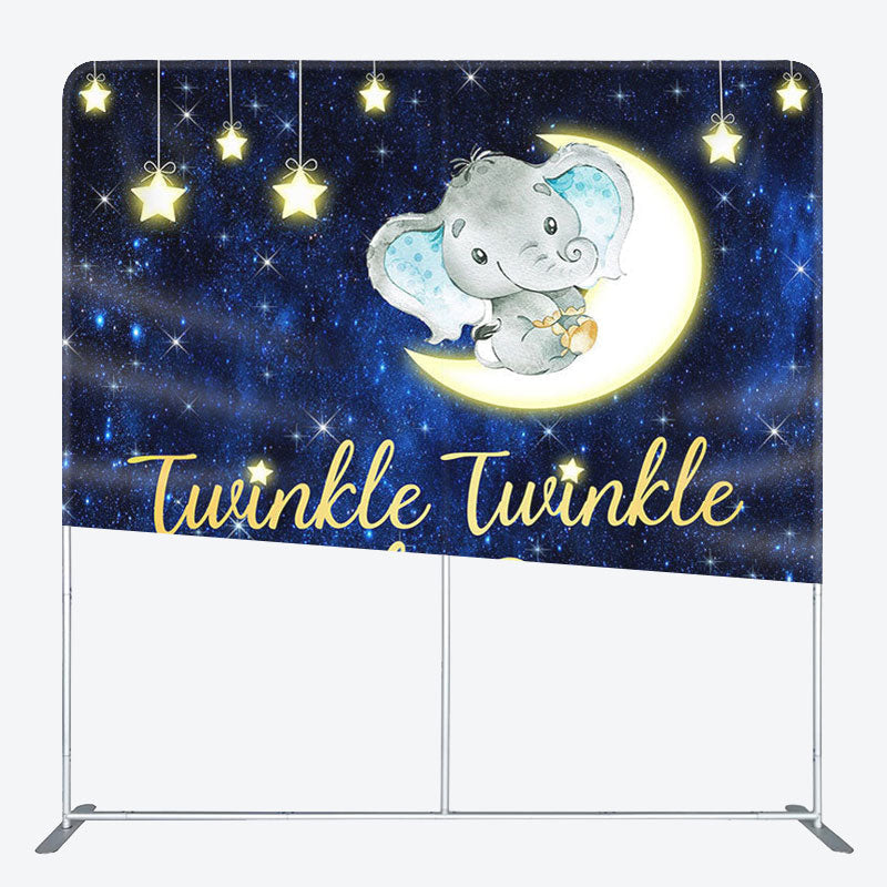 Aperturee - Aperturee Twinkle Litter Star Fabric Backdrop Cover for Baby Shower